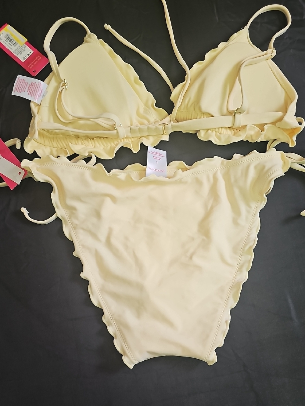 Xhilaration Yellow Ruffle Triangle Bikini Set - Picture 4 of 4